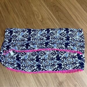 Lilly Pulitzer Resort Infinity Scarf Navy and White with Pink Accents